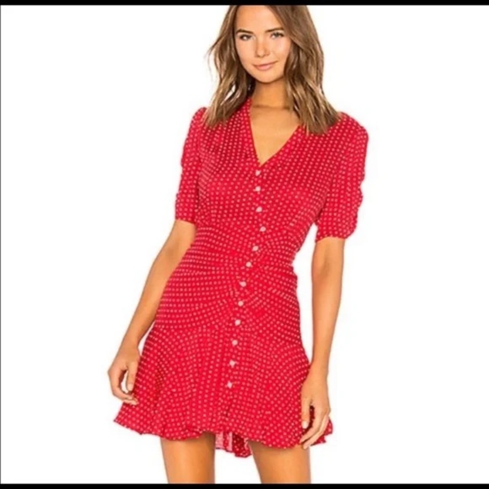 FP Red/White polka dot dress.  worn twice. Like brand new. Cute & flattering